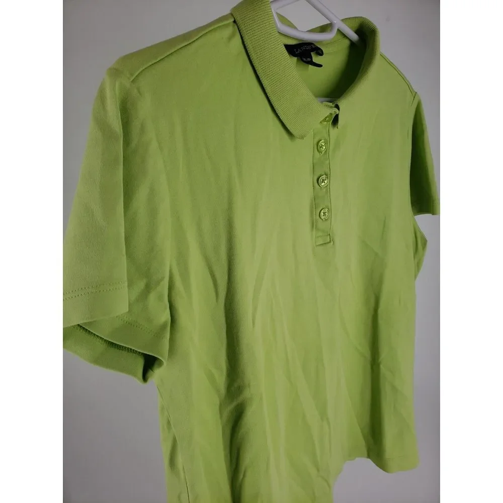 Lands End Kids Green Polo Size Medium (10-12) Soft Quality‎ Fabric